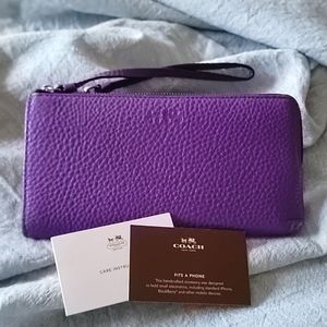 Purple Coach Wallet/Wristlet